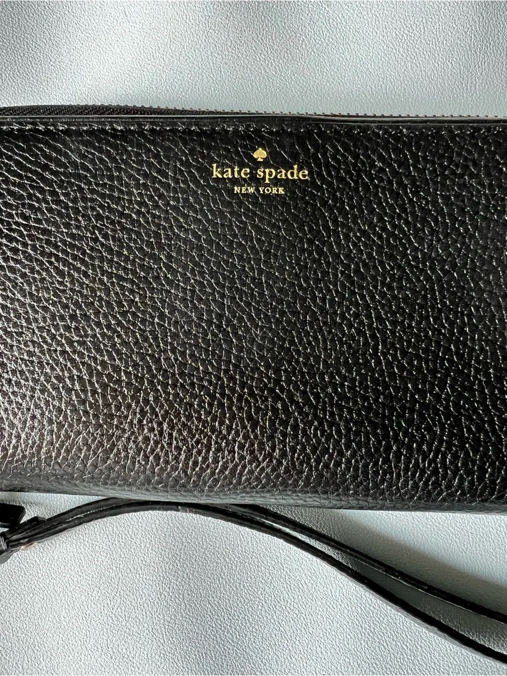 Kate Spade Black Large Continental Wallet with gold tone hardware